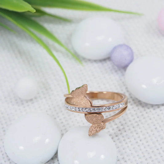 Rose Gold Plated Butterfly Ring