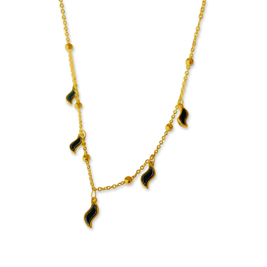 Gold plated Black Choker Necklace