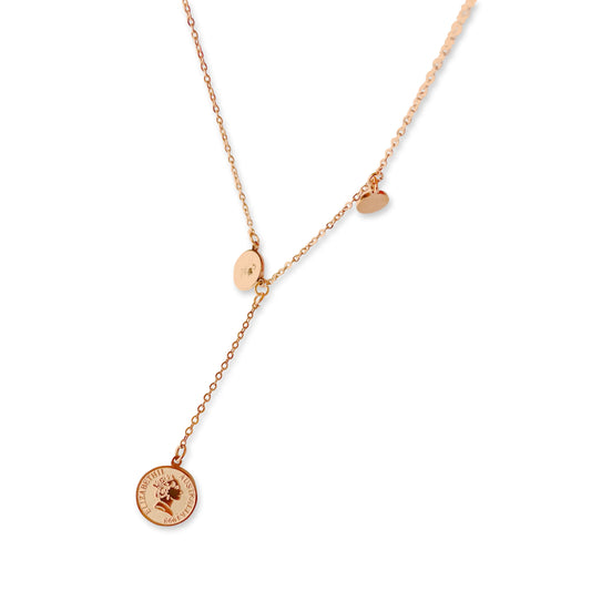 Rose gold Tri Coin Necklace