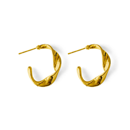 Antique Gold Plated Twisted Hoop Earring