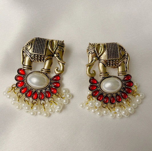 Gold Plated Elephant Traditional Earring