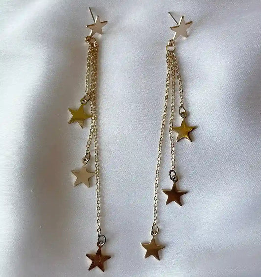 Gold Plated Mini Star Charms Earring