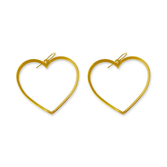 Gold Plated Heart Drop Earring