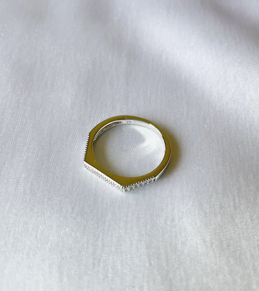 Silver Plated Octagon Ring
