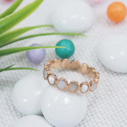 Rose Gold Oval Shell Ring